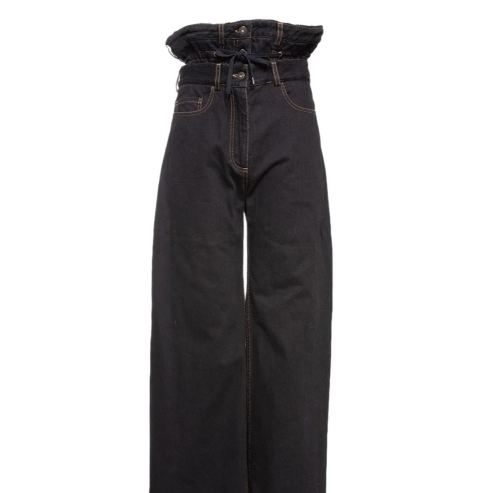 Y/Project Black Flare High Waisted Denim Wide-Leg Jeans